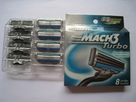 Gillette Mach3 Turbo Razor Blades 8'S Us Version